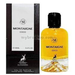 Луксозен aрабски парфюм MONTAIGNE Coco на Maison Alhambra 100 мл Цвете тиаре, иланг-иланг, жасмин, ванилия, бял мускус, дървесни нотки