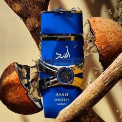 Луксозен арабски парфюм ASAD ZANZIBAR от Lattafa 100ml Ванилия, ирис, пудра, лавандула Средни нотки: пресни пикантни, солено, виолетово