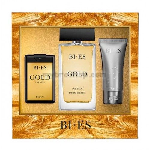 Bi Es GOLD SET for Men EDT 90ml+ Perfume 15ml + Shower GEL 50 ml