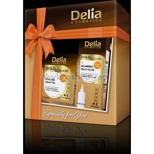 Delia Gold & Collagen No-Wrinkle Set Vitalaizing Cream Gel 50ml + Multi-Filler Cream Concentrate 15ml Промоционален комплект