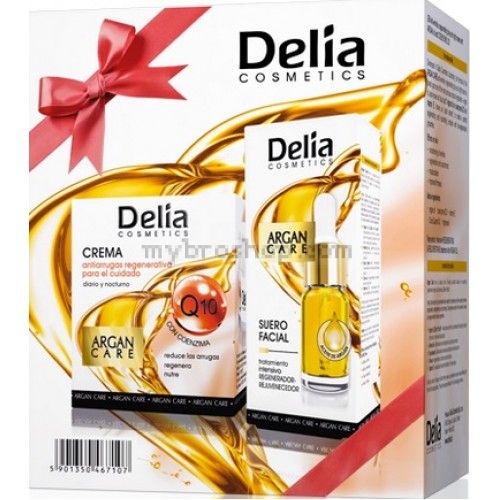 Delia Argan Care Anti-wrinkle Set Face Cream Q10 50ml + Face Serum 10ml Промоционален комплект