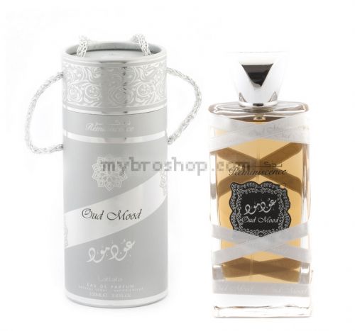 Луксозен арабски парфюм Oud Mood Silver от Lattafa 100ml мускус, дъбова дървесина, кехлибар - Ориенталски аромат 0% алкохол