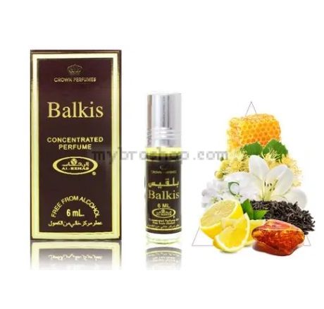Дълготрайно арабско олио - масло Al Rehab Balkis 6 мл Ванилия, дървесни нотки (Оуд и Сандалово дърво) 0% алкохол