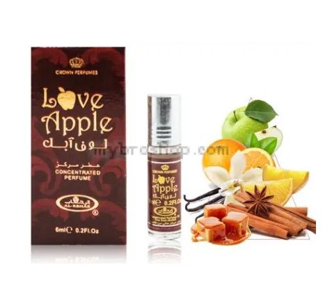 Арабско олио парфюмно масло Al Rehab LOVE APPLE  6ml Фрезия , ябълка мускус, ветивер и сандалово дърво 0% алкохол