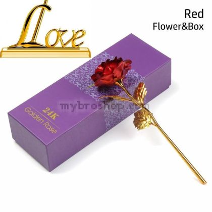 Golden rose 24K Златна роза  Вечен подарък за твоята половинка 24-каратово позлатено розово цвете Подарък за Свети Валентин Рожден ден