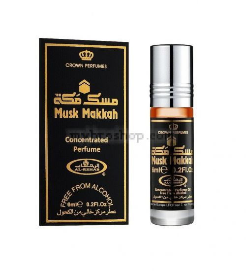 Арабско олио парфюмно масло Al Rehab Musk Makkah 6ml  оуд, билки, кехлибар, топъл мускус, сандалово дърво 
