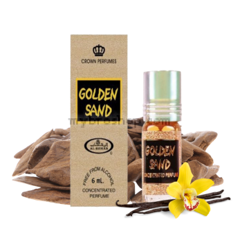 Арабско парфюмно олио - масло Al Rehab Golden sand  6ml Индийско орехче, канела, розов пипер и мандарина 0% алкохол