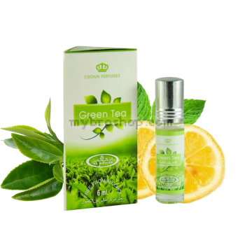 Дълготрайно арабско олио - масло Al Rehab GREEN TEA 6ml  Зелен чай  и цитрусови плодове 0% алкохол