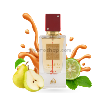 Луксозен арабски парфюм Ana Abiyedh Rouge от Lattafa 60ml  Круша, бергамот, здравец, карамел,дъбов мъх, мускус, кехлибар