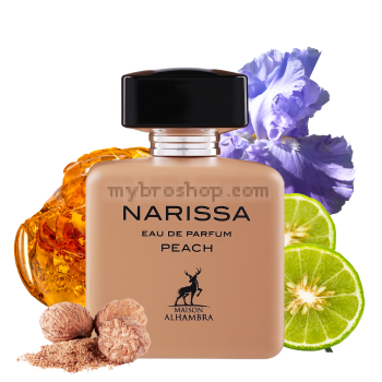 Луксозен aрабски парфюм  NARISSA PEACH  100ML на Maison Alhambra 100 мл  кардамон, индийско орехче, ирис, хелиотроп