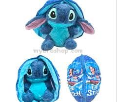 Stich  Трансформираща плюшена играчка и  възглавничка - лило и стич  25см
