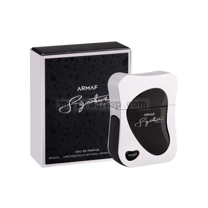 ДУБАЙСКИ  парфюм SIGNATURE  NIGHT от ARMAF 100 ml Бензоин, Гваякум дърво, Зърна тонка, Сандалово дърво