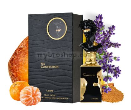 ДУБАЙСКИ парфюм HIS Confession от LATTAFA 100мл ванилия, зърна тонка, пачули, кедрово дърво, тамян и кехлибар