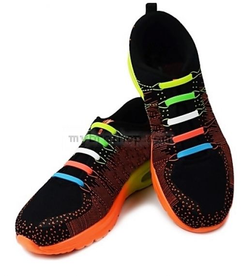 12бр Силиконови еластични унисекс връзки за обувки в различни цветове за деца и възрастни