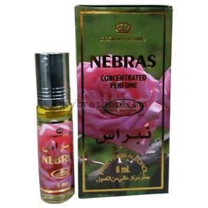Дълготрайно арабско олио - масло Al Rehab Nebras 6 мл аромат от пресни розови листенца, допълнен от цитрусови плодове и лимон 0% алкохол