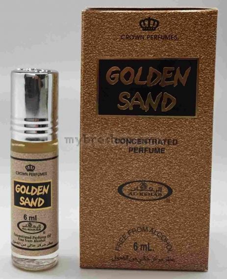 Дълготрайно арабско олио - масло Al Rehab golden sand  6ml дълготраен, дървесен, ванилов муску 0% алкохол