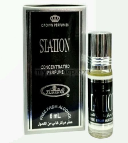 Дълготрайно арабско олио - масло Al Rehab STATION 6ml Морски нотки, кехлибар, ванилия, цитрус,  и мускус 0% алкохол
