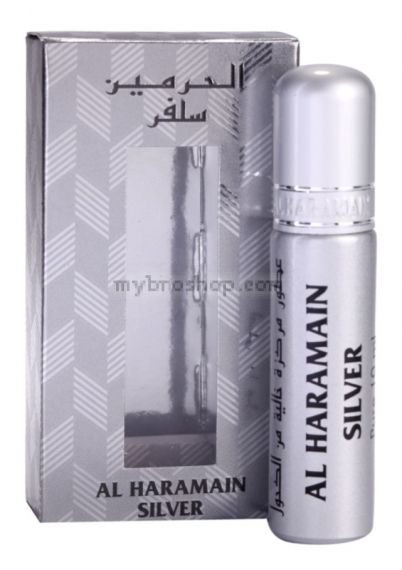 Натурално арабско олио -Парфюмно масло Al Haramain Silver 10мл Кедрово дърво, Кехлибар и Мускус Ориенталски 0% алкохол