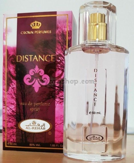 Арабски парфюм от Al Rehab DISTANCE 50ml Свеж екзотичен флорален аромат, горски плодове и бял мускус 0% алкохол