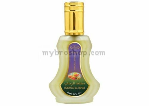 Дълготраен aрабски парфюм MOKHALAT AL-REHAB 35ml Флорални нотки, дърво Оуд, мускус , различни подправки и кехлибар 0% алкохол