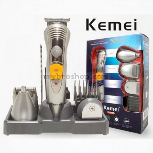 Безжичен комплект за подстригване и оформяне Kemei 7 в 1 на брада тяло и глава - машинка - тример 