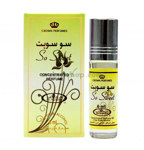 Арабско олио парфюмно масло от Al Rehab 6мл SO SWEET  традиционен ориенталски аромат на  ванилия, сандалово дърво  и уд 0% алкохол