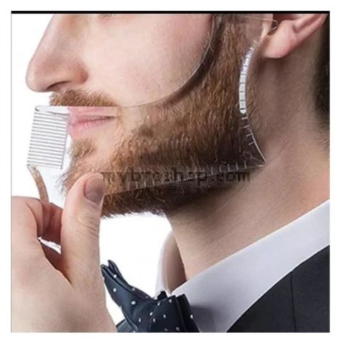 Иновативен гребен-шаблон за оформяне на брада мустаци и бакенбарди , Безцветен 