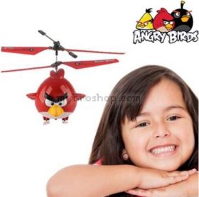 Детски хеликоптер Angry Birds летящ, Мощни перки, Управление с ръка