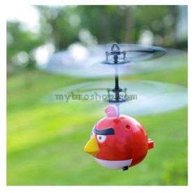 Детски хеликоптер Angry Birds летящ, Мощни перки, Управление с ръка