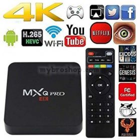 Смарт ТВ Бокс, Android 7.1 TV BOX, безплатна телевизия, 4K, HDMI, Wi-Fi, Internet TV, Черен