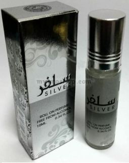 Арабско парфюмно масло SILVER отAl Zaafaran 10ml Флорални ,Пачули,Шафран,Дървесни нотки,Амбър,Сандалово дърво