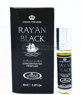 Арабско парфюмно масло от Al Rehab RAYAN BLACK 6 ml Първоначално мека екзотична флорална смес 0% алкохол