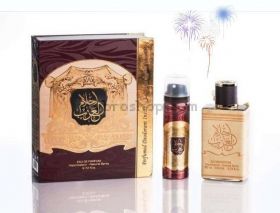 Луксозен арабски парфюм Ahlam al Arab от Al Zaafaran 100ml + БЕЗПЛАТЕН дезодорант -сандалово дърво, тамян, кехлибар - Ориенталски аромат 0% алкохол