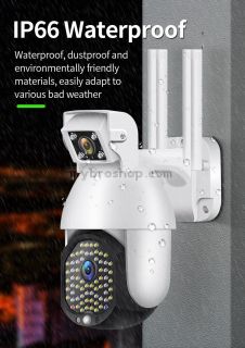 WIFI FULL HD 2.0MP 50 LED 355° ВЪРТЯЩА КАМЕРА с двойна камера и телефото, IP66 водоустойчива