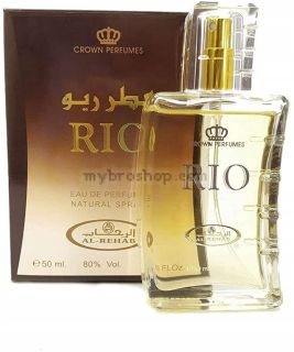 Дълготраен арабски парфюм  Al Rehab RIO 50 ml  Аромат на тютюн и сандалово дърво  0% алкохол