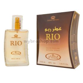 Дълготраен арабски парфюм  Al Rehab RIO 50 ml  Аромат на тютюн и сандалово дърво  0% алкохол