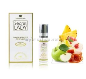 Дълготрайно арабско олио - масло Al Rehab SECRET LADY 6ml Ананас и праскова с ненатрапчив лек карамел и ябълки 0% алкохол