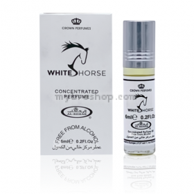 Арабско парфюмно олио масло Al Rehab White Horse 6ml Аромат на портокал, трева, бергамот, ванилия, мускус 0% алкохол