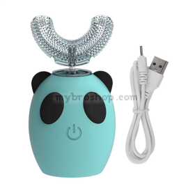  Електрическа звукова четка за зъби за деца, Оборудвана с U-образна почистваща глава, 3 режима на работа, Синя