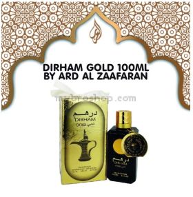 Луксозен арабски парфюм DIRHAM GOLD от Al Zaafaran 100ml Цитросови плодове бергамот, сандалово дърво, ветивер 0% алкохол