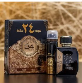 Луксозен арабски парфюм Oud 24 hours  от Al Zaafaran 100ml ветивер, пачули, сандалово дърво, тамян, кехлибар, шоколад, ванилия0% алкохол