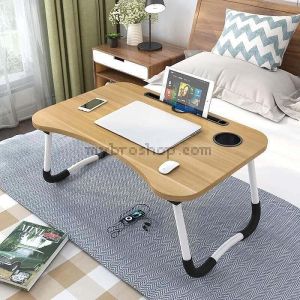 Сгъваема маса-бюро с поставка за чаша и таблет - телефон и екран