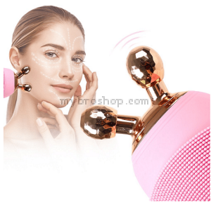 Масажор за лице със звукова четка и въртящи 3D топка