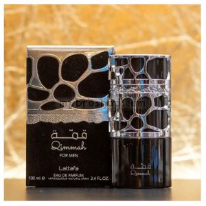 Луксозен aрабски парфюм Lattafa Perfumes  Qimmah Silver Мъже 100 мл  Ванилия, ветивер и пачули,  агар и кедрово дърво 0% алкохол