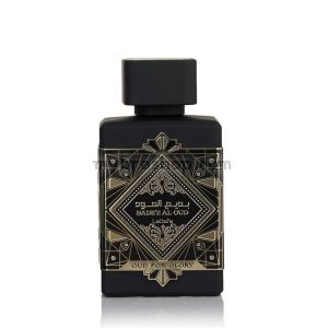 Луксозен арабски парфюм Badee Al Oud For Glory от Lattafa Perfumes 100 мл Кехлибар, карамел,  нотки на дим, агар (Oud), ванилия.