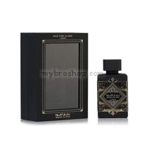 Луксозен арабски парфюм Badee Al Oud For Glory от Lattafa Perfumes 100 мл Кехлибар, карамел,  нотки на дим, агар (Oud), ванилия.