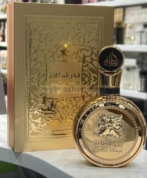 Луксозен арабски парфюм FAKHAR Extract Gold от Lattafa 100ml  Градински чай, плодове от хвойна, лавандула, кехлибар, боб тонка, ветивер, кедър