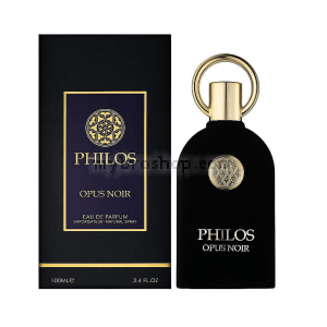 Луксозен aрабски парфюм PHILOS OPUS NOIR на Maison Alhambra 100 мл Амбра, кожа, мускус, иланг-иланг , кедър, мускус, пачули, ванилия, ветивер
