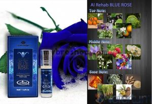 Арабско парфюмно масло от Al Rehab Blue rose 6 ml зюмбюл, нарцис, роза  ,ванилия и мускус , кехлибар, дъбов мъх, сандалово дърво