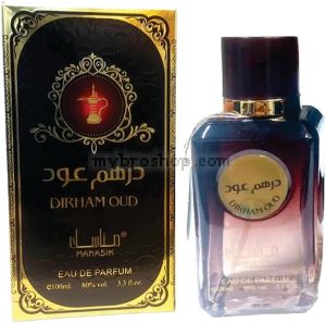 Луксозен арабски парфюм DIRHAM OUD от MANASIK 100ml Бял мускус, Кехлибар - Ориенталски аромат 0% алкохол